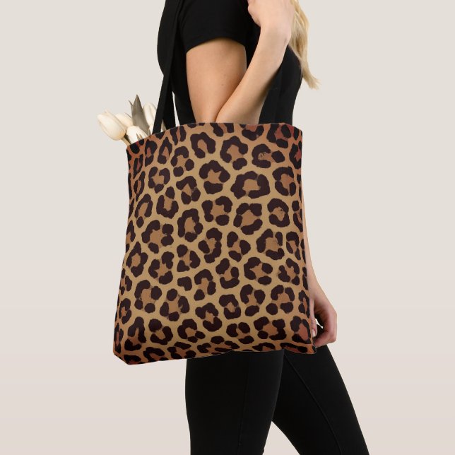 Bolsa Tote Padrão de Estampa de Leopardo (Close Up)
