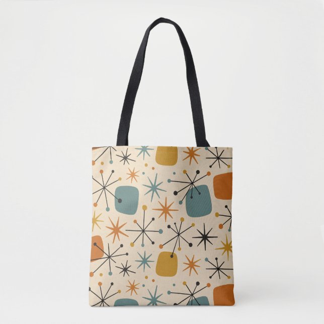 Bolsa Tote Padrão de Estrela Explodindo Moderno de Meados do  (Frente)
