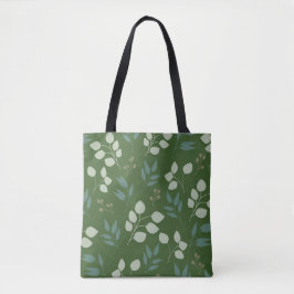 Bolsa Tote Padrão de eucalipto verde