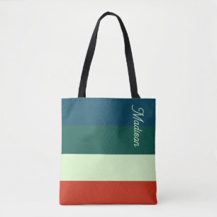 Bolsa Tote Padrão de faixas de tendência personalizado