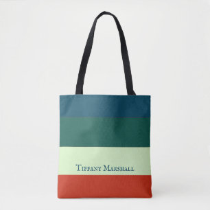 Bolsa Tote Padrão de faixas de tendência personalizado