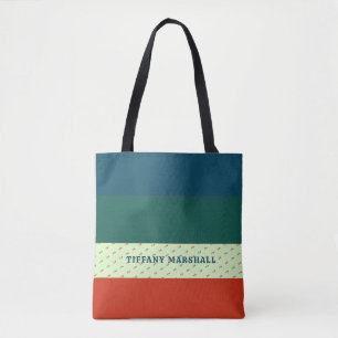 Bolsa Tote Padrão de faixas de tendência personalizado