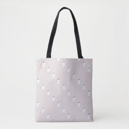 Bolsa Tote Padrão de Fantasma Pastel Fofo