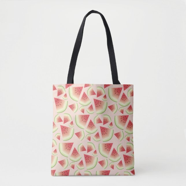 Bolsa Tote Padrão de fatias de Fruta de melancia (Frente)