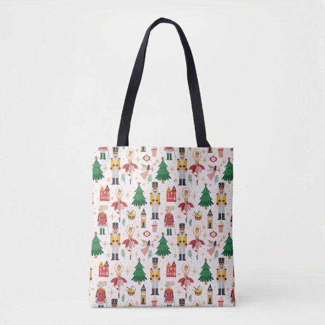 Bolsa Tote Padrão de Feriado do Balé Nutcracker (Frente)