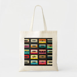 Bolsa Tote Padrão de Fita Cassete Retro – Música Vintage