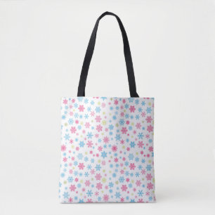 Bolsa Tote Padrão de Floco de Neve do Feriado de Natal