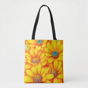 Bolsa Tote Padrão de flor amarela
