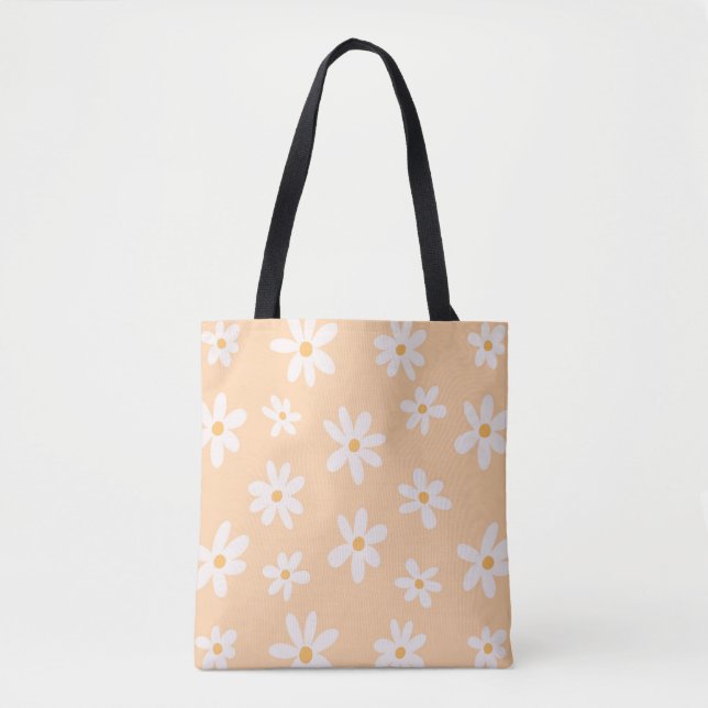 Bolsa Tote Padrão de Flor de Daisy Cute (Frente)