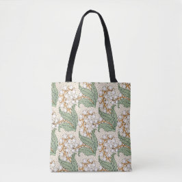 Bolsa Tote Padrão de flor de lírio do vale Art nouveau LRG