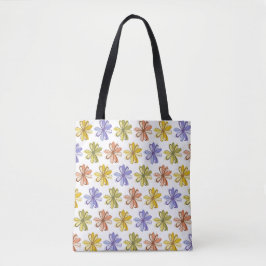 Bolsa Tote Padrão de Flor Elegante