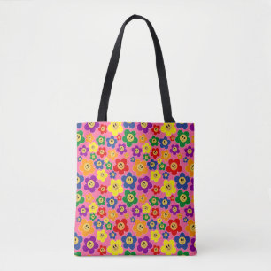 Bolsa Tote Padrão de Flor LGBT LGBT Cor-de-Rosa