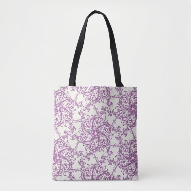 bolsa tote padrão de flor medieval (Frente)