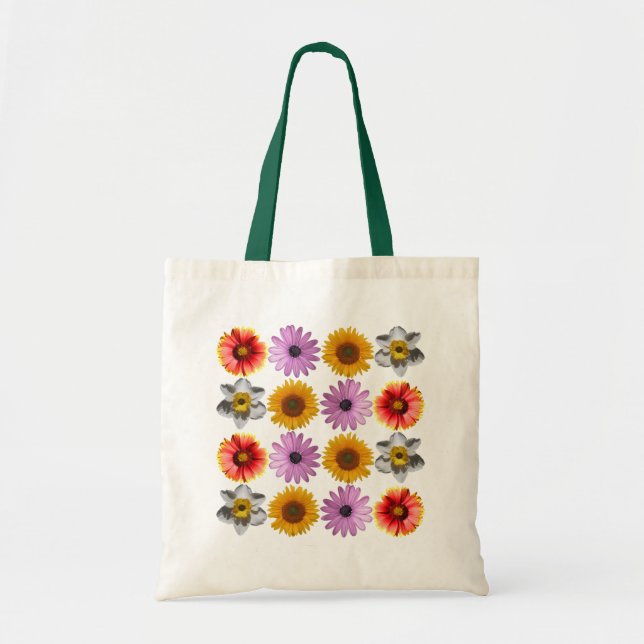 Bolsa Tote Padrão de Flor Multicoloração Cheio (Frente)