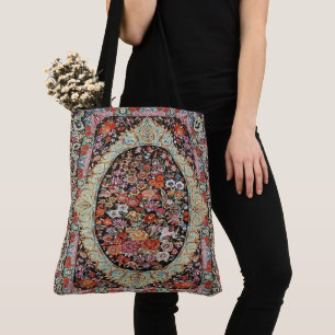 Bolsa Tote Padrão de Flor Turco Floral Persa Turco de 60 anos