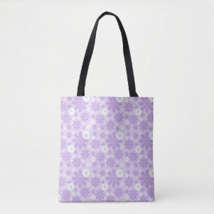 Bolsa Tote Padrão de Florais Pastel LAVANDA