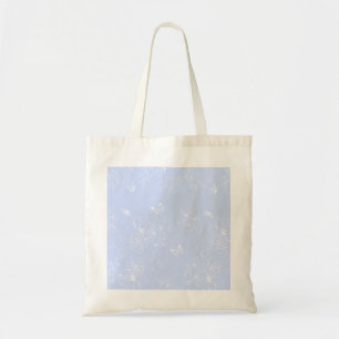 Bolsa Tote Padrão de Flores Azuis Claro, Floral, Minimalista