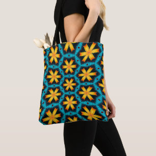 Bolsa Tote Padrão de Flores de Abstrato Bonito