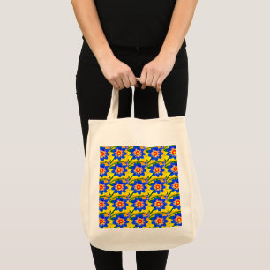 Bolsa Tote Padrão de Flores de Abstrato Bonito