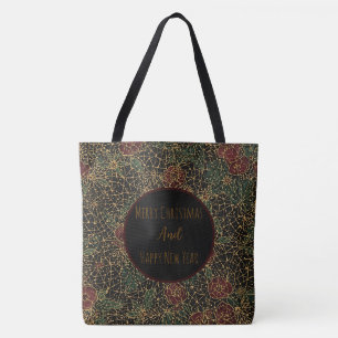 Bolsa Tote Padrão de Flores de Natal, Celebração de Ano Novo,