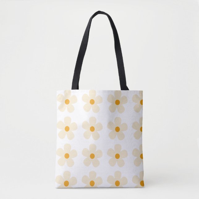 Bolsa Tote padrão de flores design (Frente)
