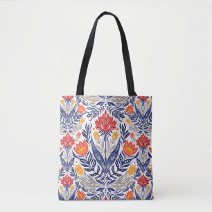 Bolsa Tote Padrão de flores folclóricas