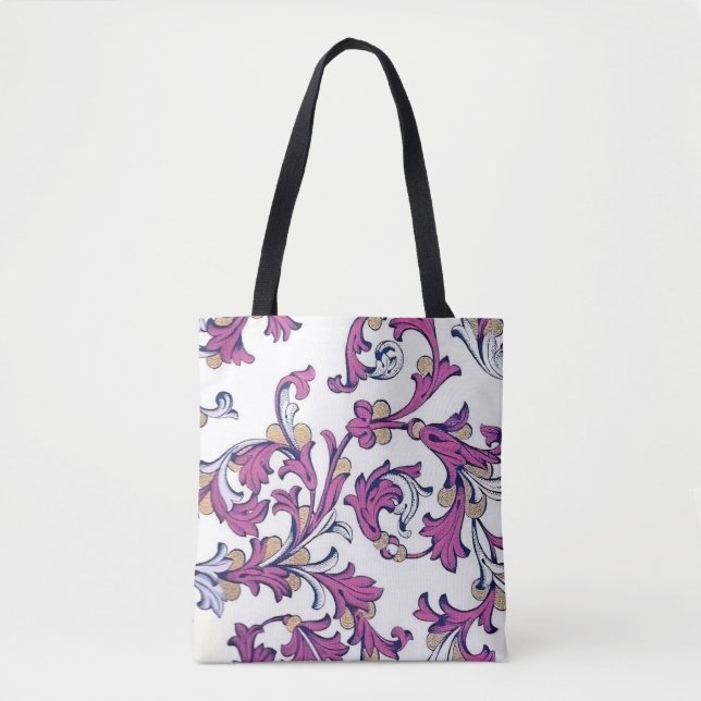 Bolsa Tote Padrão de Flores Italianas Florentinas (Frente)