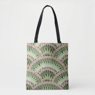 Bolsa Tote Padrão de Flores Tropicais Pintadas À Mão
