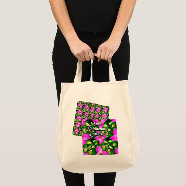 Bolsa Tote Padrão de Flores Tropicais Rosa (Frente (produto))