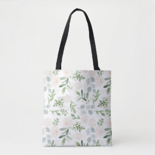 Bolsa Tote Padrão de Florestas Brancas e Verde-Cores