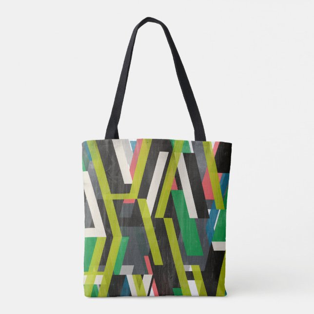 Bolsa Tote Padrão de Fluxo de Slipstream Diagonal (Verso)