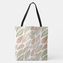 Bolsa Tote Padrão de Folha Botânica Pastel