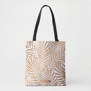 Bolsa Tote Padrão de Folha da Árvore de Palma do ouro