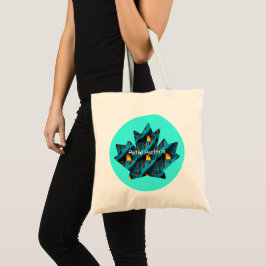 Bolsa Tote Padrão de Folha de Palma Verde