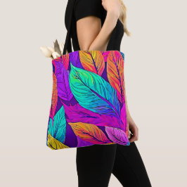 Bolsa Tote Padrão de Folha Vibrante