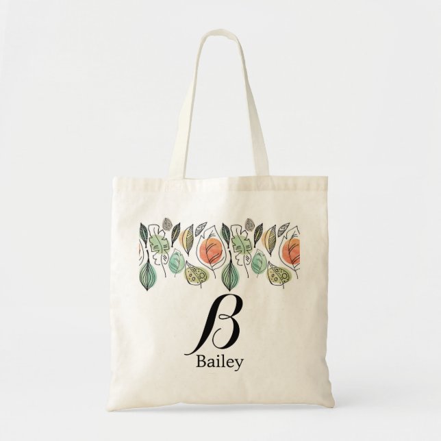 Bolsa Tote Padrão de Folhagem de Queda (Frente)