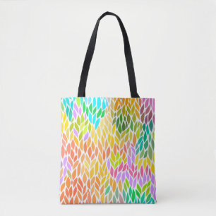 Bolsa Tote Padrão de folhas coloridas fofas