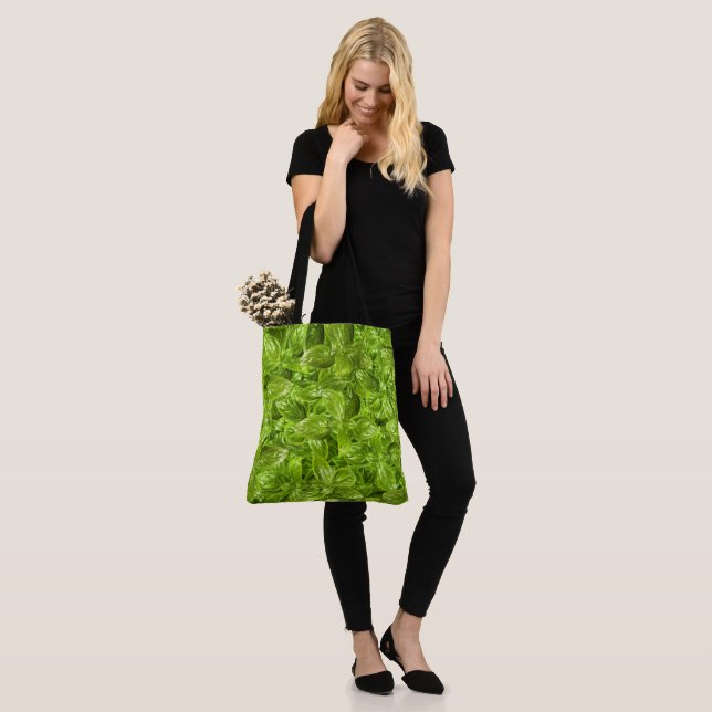 Bolsa Tote Padrão de Folhas de Basil (No(a) Modelo)