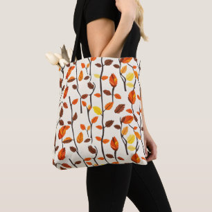Bolsa Tote Padrão de Folhas de Luz