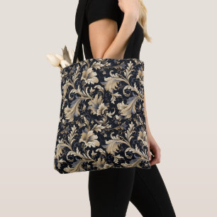 Bolsa Tote Padrão de Folhas de ouro