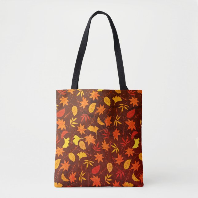 Bolsa Tote Padrão de Folhas de outono (Frente)