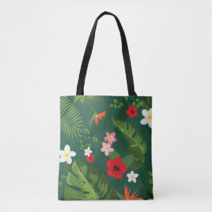 Bolsa Tote Padrão de Folhas Tropicais