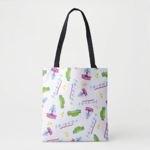 Bolsa Tote Padrão de fonte de táxis e água para AMIGOS™