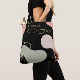 Bolsa Tote Padrão de Formas Orgânicas Geométricas de abstrato