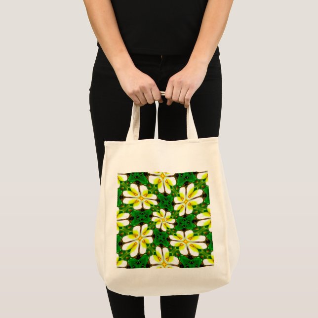 Bolsa Tote Padrão de Frangipani Amarelo (Frente (produto))