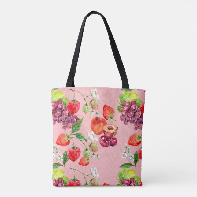 Bolsa Tote Padrão de fruta (Verso)