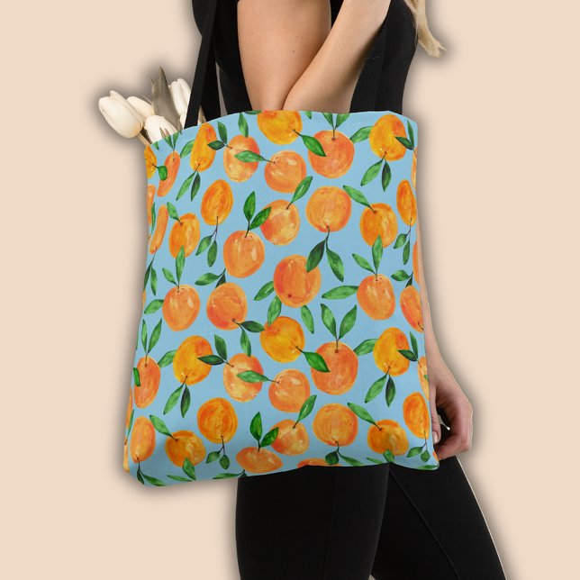 Bolsa Tote Padrão de fruta das laranjas dos citrinos (Summer fruit, citrus orange fruit pattern tote bag)