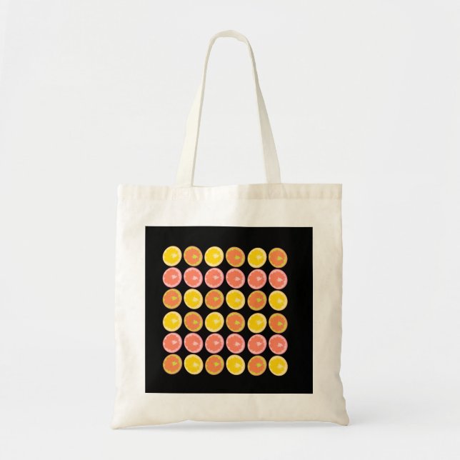 Bolsa Tote Padrão de Fruta de Limão de Bala de Citrus  (Frente)