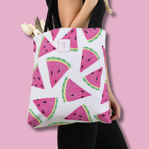 Bolsa Tote Padrão de Fruta de melancia monograma