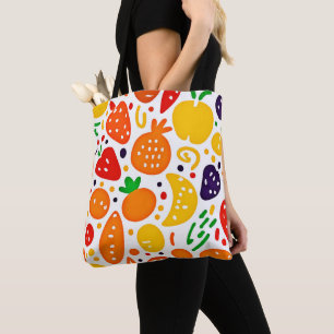 Bolsa Tote Padrão de Fruta vibrante